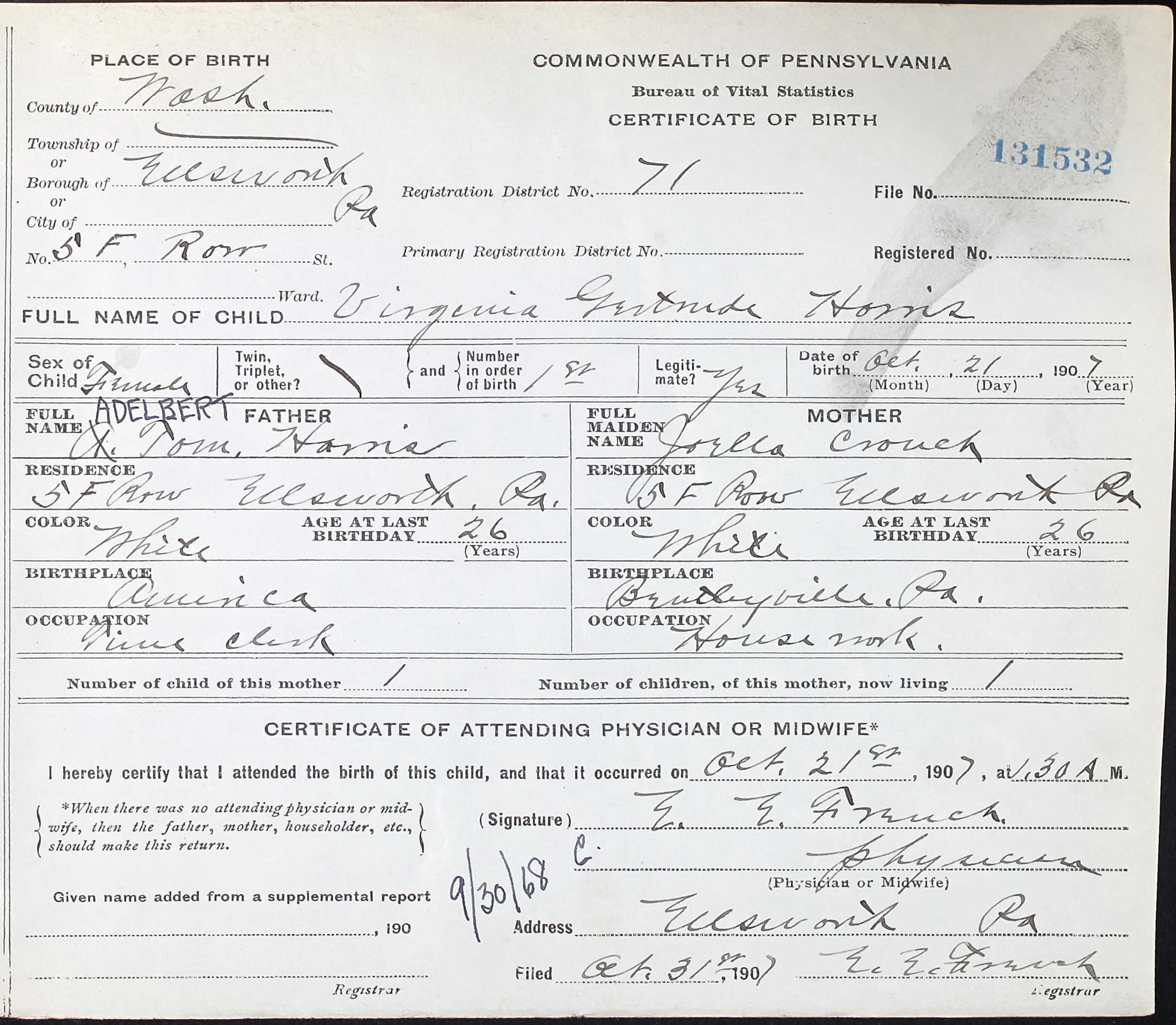 birth certificate